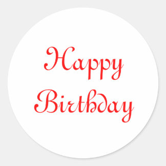 Alles Gute zum Geburtstag. Rot und Weiß. Custom Runder Aufkleber