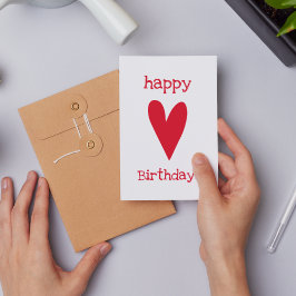 Alles Gute zum Geburtstag! Rotes Herz Postkarte