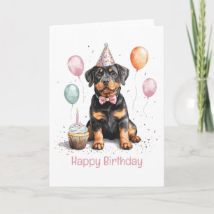 Alles Gute zum Geburtstag Rottweiler Hund Karte