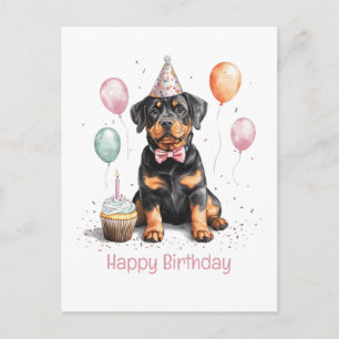 Alles Gute zum Geburtstag Rottweiler Hund Postkarte