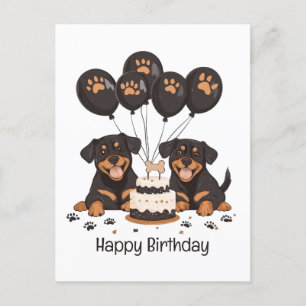 Alles Gute zum Geburtstag Rottweiler Hunde Postkarte