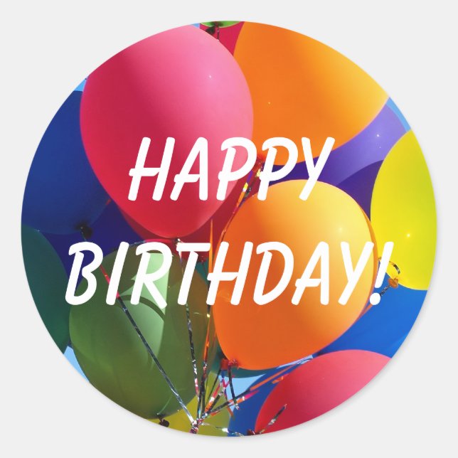 Alles Gute zum Geburtstag! Runder Aufkleber (Vorderseite)