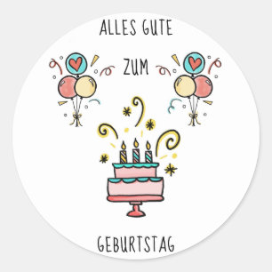 Alles Gute zum Geburtstag Runder Aufkleber