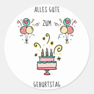 Alles Gute zum Geburtstag Runder Aufkleber