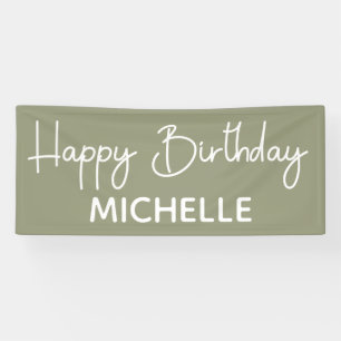 Alles Gute zum Geburtstag Sage Grün Weiße Verspiel Banner