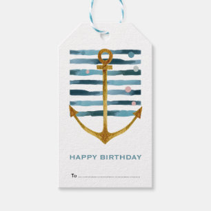 Alles Gute zum Geburtstag, Schiff Ankerküste Küste Geschenkanhänger