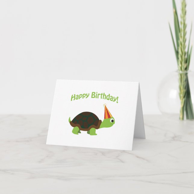 Alles Gute zum Geburtstag! Schildkröte Karte (Vorderseite)