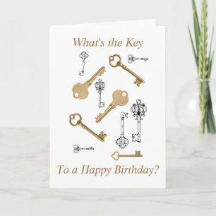 Alles Gute zum Geburtstag SCHLÜSSEL Personalisiere Karte