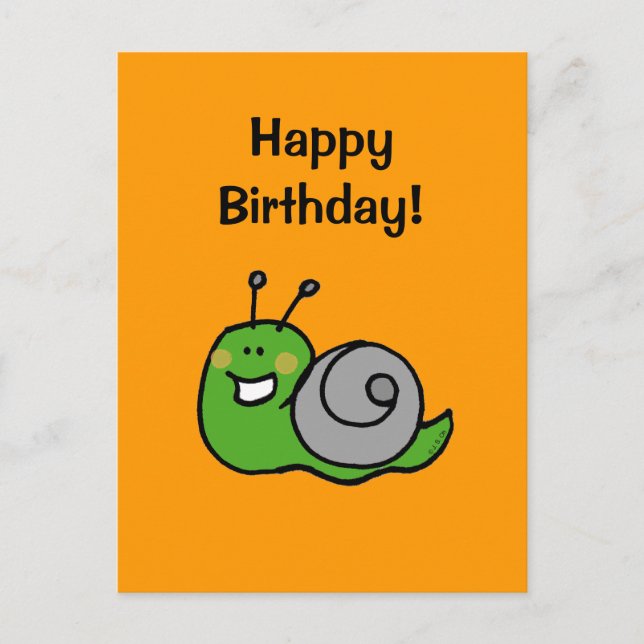 Alles Gute zum Geburtstag! (schnecke) Postkarte (Vorderseite)
