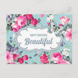 Alles Gute zum Geburtstag, schön. Blume und Schmet Postkarte