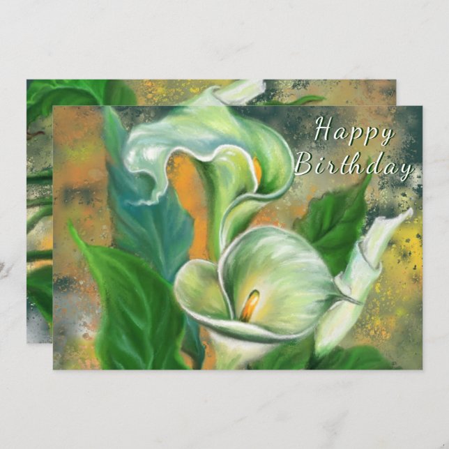 Alles Gute zum Geburtstag - Schöne Calla Lily Blum (Vorne/Hinten)