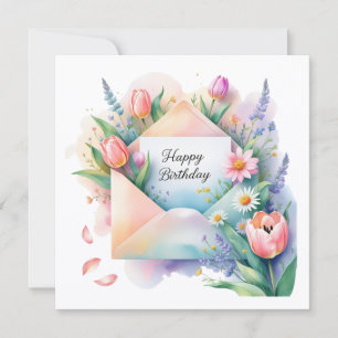 Alles Gute zum Geburtstag & schöne Frühlingsblumen Feiertagskarte