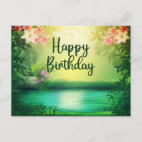 Alles Gute zum Geburtstag Schöne Natur See & Blume