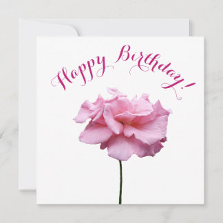 Alles Gute zum Geburtstag schöne rosa Rose einfach Feiertagskarte