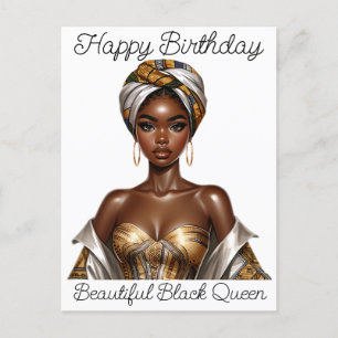Alles Gute zum Geburtstag, schöne schwarze Königin Postkarte