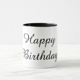 Alles Gute zum Geburtstag schwarze Farbe Tasse