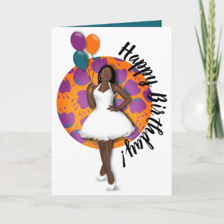 Alles Gute zum Geburtstag! Schwarze Frau, Balloons Karte
