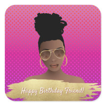 Alles Gute zum Geburtstag! Schwarze Frau mit Gold 