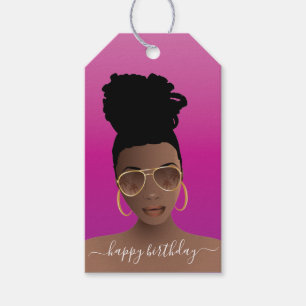 Alles Gute zum Geburtstag, Schwarze Frau mit Shade Geschenkanhänger