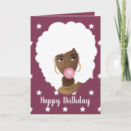 Alles Gute zum Geburtstag! Schwarze Frau, Weiße Ha Karte