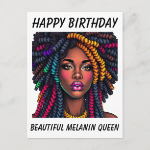 Alles Gute zum Geburtstag schwarze Melanin-Frau Ge Postkarte