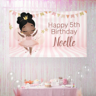 Alles Gute zum Geburtstag! Schwarze Prinzessin Bal Banner