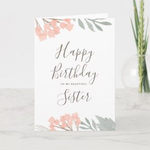 Alles Gute zum Geburtstag Schwester Blumengruß Karte