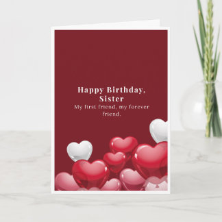 Alles Gute zum Geburtstag Schwester Herzballonkart Karte