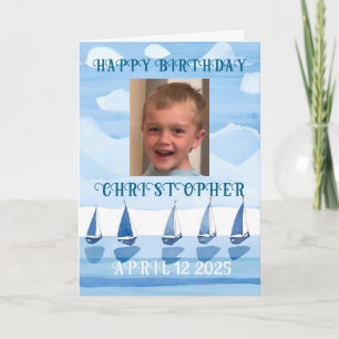 Alles Gute zum Geburtstag Segelboote Junge Malvorl Karte