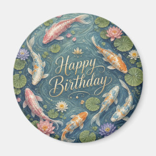 Alles Gute zum Geburtstag Serener Koi-Teich Seeros Magnet