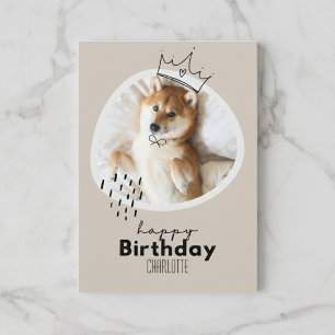 Alles Gute zum Geburtstag Shiba Inu Kronenkarte Karte