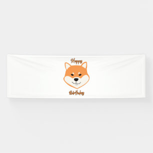 Alles Gute zum Geburtstag Shiba Inu Original 2.5x8 Banner