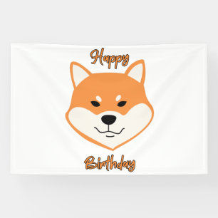 Alles Gute zum Geburtstag Shiba Inu Original 4x6 V Banner