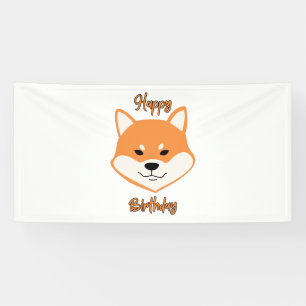 Alles Gute zum Geburtstag Shiba Inu Original 4x8 V Banner