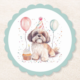 Alles Gute zum Geburtstag Shih Tzu Hunde Cupcake Untersetzer