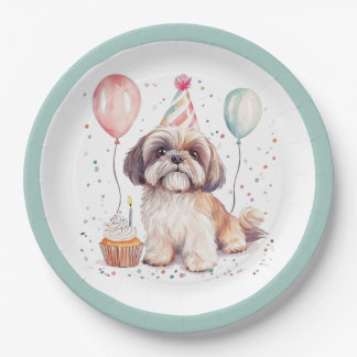 Alles Gute zum Geburtstag Shih Tzu Hunde Geburtsta Pappteller