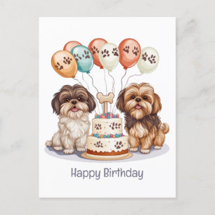 Alles Gute zum Geburtstag Shih Tzu Hunde Geburtsta Postkarte