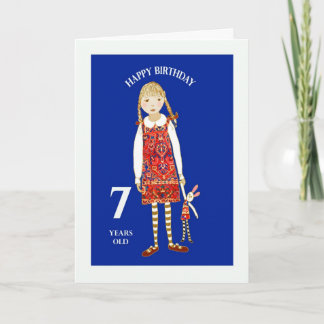 "Alles Gute zum Geburtstag sieben Jahre alt " Karte