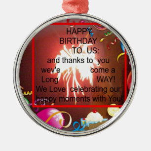 Alles Gute zum Geburtstag Silbernes Ornament