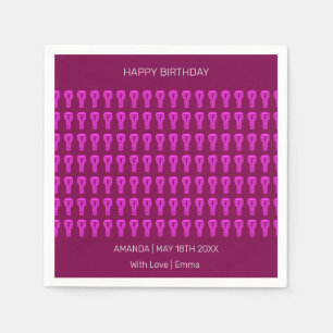 Alles Gute zum Geburtstag, Silhouette Djembe Drum Serviette