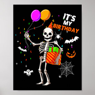 Alles Gute zum Geburtstag Skelett Froh Halloween G Poster