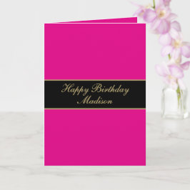 Alles Gute zum Geburtstag Skript Name Pink Schwarz Karte