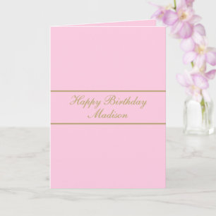 Alles Gute zum Geburtstag Skript Name Puder Rosa G Karte