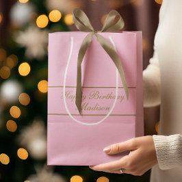 Alles Gute zum Geburtstag Skript Name Puder Rosa G Mittlere Geschenktüte