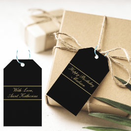 Alles Gute zum Geburtstag Skript Name Schwarz Gold Geschenkanhänger