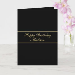 Alles Gute zum Geburtstag Skript Name Schwarz Gold Karte