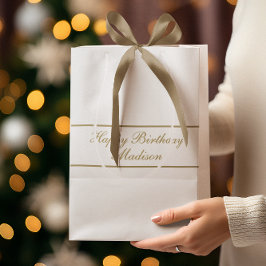 Alles Gute zum Geburtstag Skript Name Weißgold Mittlere Geschenktüte