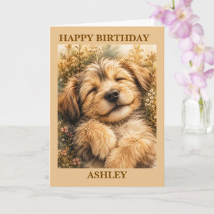 Alles Gute zum Geburtstag Sleepy Puppy Unisex-Kart Karte