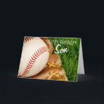 Alles Gute zum Geburtstag Son Baseball mit Mitt Karte<br><div class="desc">Ideal für jeden Baseballfan! Ein Baseball und Mitt im großen Sommergras - völlig individuell für Sie angepasst!</div>