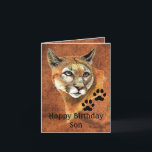 Alles Gute zum Geburtstag Son Cougar, Puma, Berg L Karte<br><div class="desc">Wenn Sie jemanden kennen,  der Cougars,  Tiere,  Wildtiere oder Natur Liebe,  dann wäre das eine tolle Geburtstagskarte. Vollständig anpassbar</div>